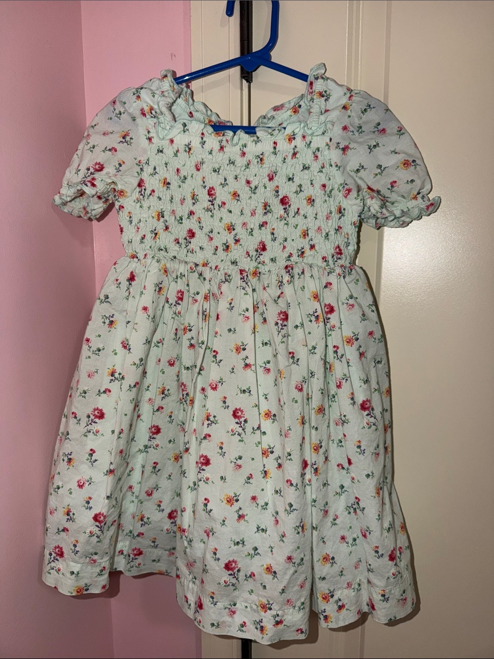 GAP Light Green Floral Smocked Dress